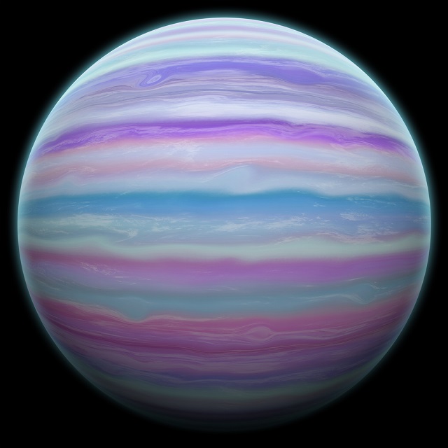 An illustration of a large exoplanet, similar to GQ Lupi B by James Cohen